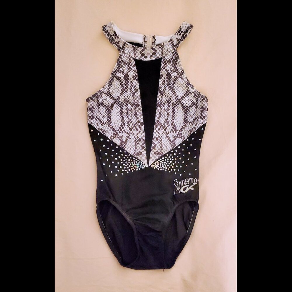 GK Elite Simone Biles Snakeskin Pattern Gymnastics Leotard - Adult X-Small